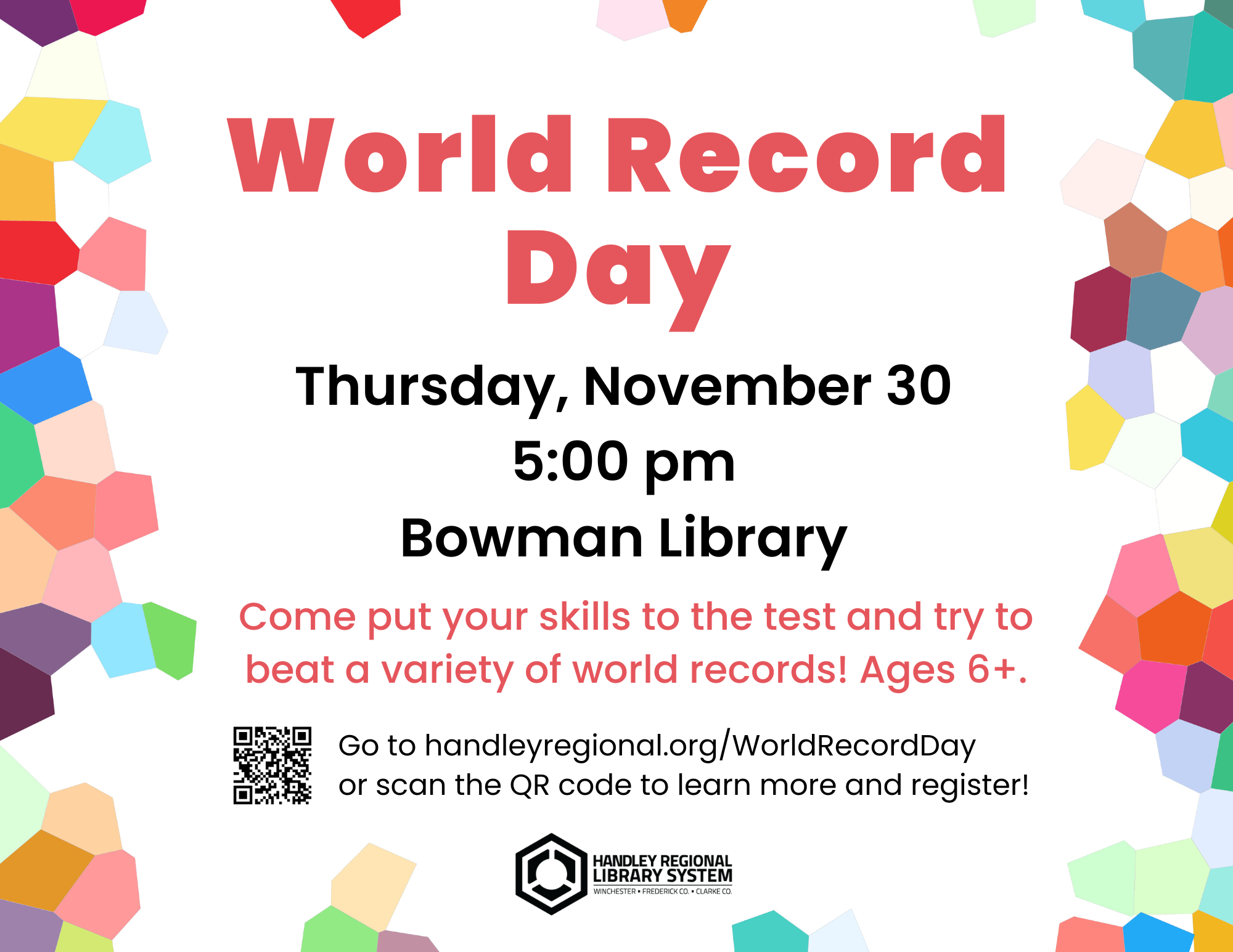 World Record Day Handley Regional Library System